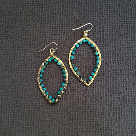 Blue💙-Green💚 Turquoise Teardrop💦 Earrings - Picture 13 of 13